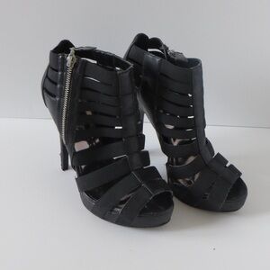 Carlos Santana Black Bandage Caged Peeptoe Sandals, Size 7.5 🔴CLEARANCE🔴